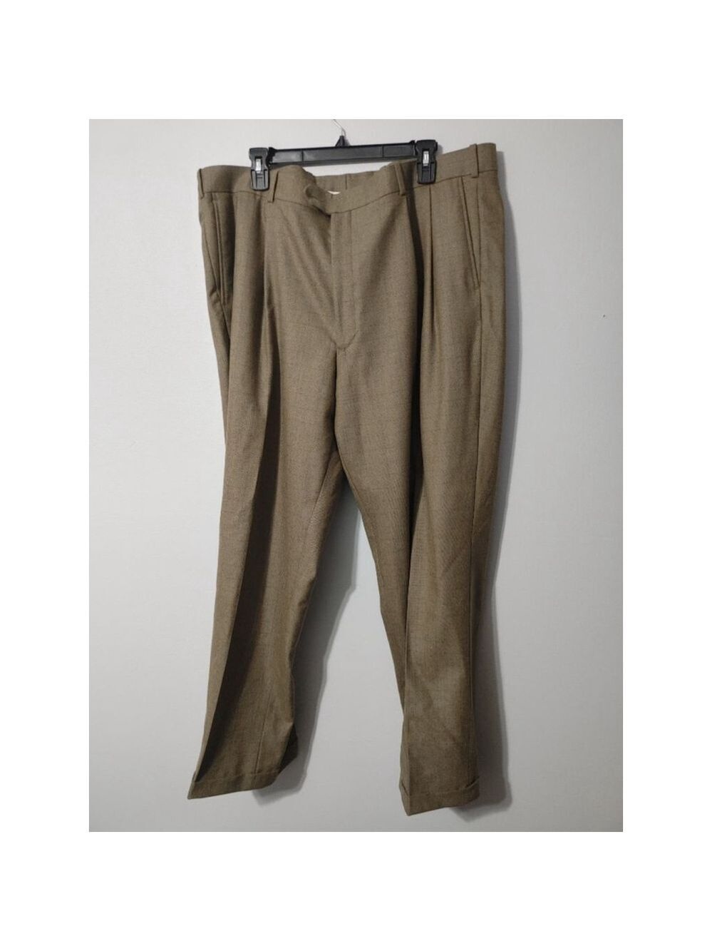 Men's Kenneth Roberts Platinum Wool/Cashmere Tan/Brown Dress Pants Waist 42x29
